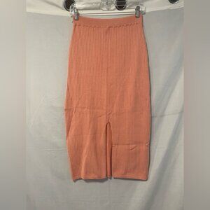 Free People Ribbed Skyline Midi Skirt  Large